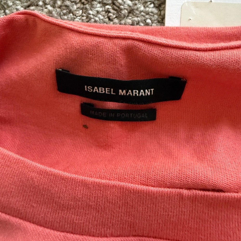 Isabel Marant Étoile Coral Tie Sleeve Mini Dress‎ Cotton Zarko Papaya Large - Picture 9 of 12